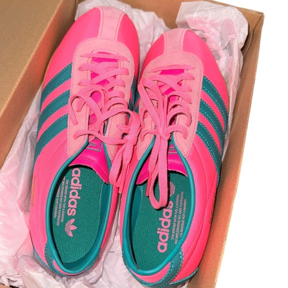 NEW Adidas Tokyo W Womens 6 Sneakers Pink Green IH3998 Retro Nylon Suede Low Top